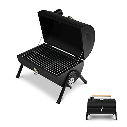 JJ JUJIN Portable Charcoal Grill Mini BBQ Grill for Outdoor Cooking, Camping and Picnic Black