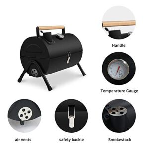 JJ JUJIN Portable Charcoal Grill Mini BBQ Grill for Outdoor Cooking, Camping and Picnic Black