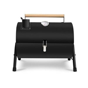 JJ JUJIN Portable Charcoal Grill Mini BBQ Grill for Outdoor Cooking, Camping and Picnic Black