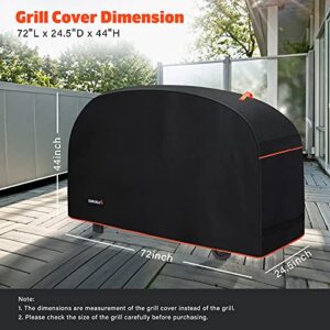 SUNVALUE Heavy Duty Waterproof Grill Cover, 72 inches BBQ Grill Cover for Outdoor Grill, UV/Fade/Wind/Moisture/Rip Resistant, Gas Grill Cover for Weber, Char-Broil, Nexgrill, Dyna-Glo Grills, etc.