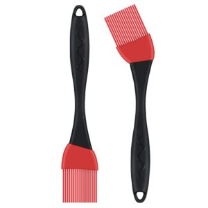 focus flame basting bbq baster brush grilling 2 pcs 8 in silicone pastry brush oil cooking brush for cast iron perfect barbecue baking sauce butter dessert marinade meat dishwasher safe bbq brush