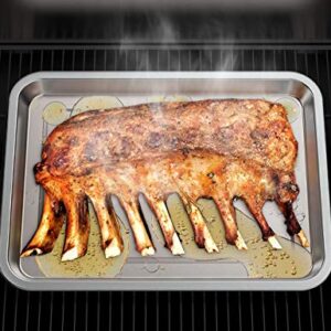 only fire Stainless Steel Baking Sheet with Rack Roasting Pans for Smokers and Pellet Grills Great Kitchen Baking Accessories