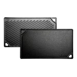 Lodge LDP3 Reversible Grill/Griddle, 9.5-inch x 16.75-inch & SCRAPERCOMBO Pan and Grill Scraper, Set of 2