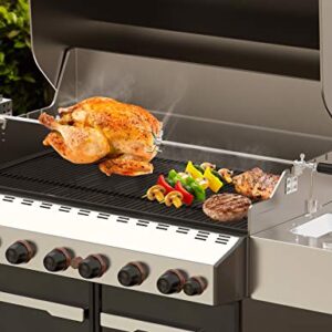 onlyfire Universal BBQ Grill Rotisserie Kit with 110V Electric Motor for Gas Grills - 45" 1/2" Hexagon Spit Rod