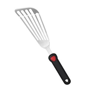 ksendalo 13.15" fish spatula with stainless steel blade flexible slotted thin fish turner with a silicone handle easier for cooking flipping frying grilling egg fish meat or more