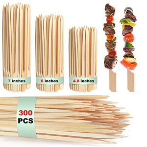 300 pcs bamboo skewers, cocktail skewers, for appetizers, bbq,fruit kabobs,sandwich.