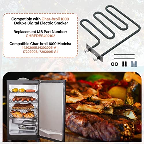 1200 Watts Electric Smoker Heating Element Compatible with Masterbuilt 40" Digital Electric Smoker, Replacement Part NO. 9907120027 for Model: 20070613,20072612,20075615,MB20072618, etc.