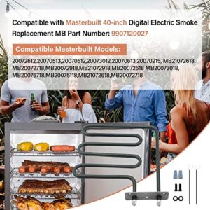 1200 Watts Electric Smoker Heating Element Compatible with Masterbuilt 40" Digital Electric Smoker, Replacement Part NO. 9907120027 for Model: 20070613,20072612,20075615,MB20072618, etc.