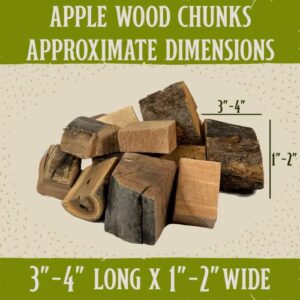 Apple Smoking Wood Chunks by Billy Buckskin Co. | All-Natural BBQ Wood Chunks | Delicious Smokey Fruity Flavor | 3.5 Pound Bag of Wood Chunks