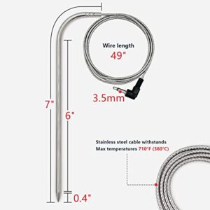 Replacement for Pit Boss Meat Probe Pellet Grills and Pellet Smokers Parts,2pc Waterproof BBQ Temperature Probe,3.5 mm Plug,Equipped with Stainless Steel Grill Holder 2pc