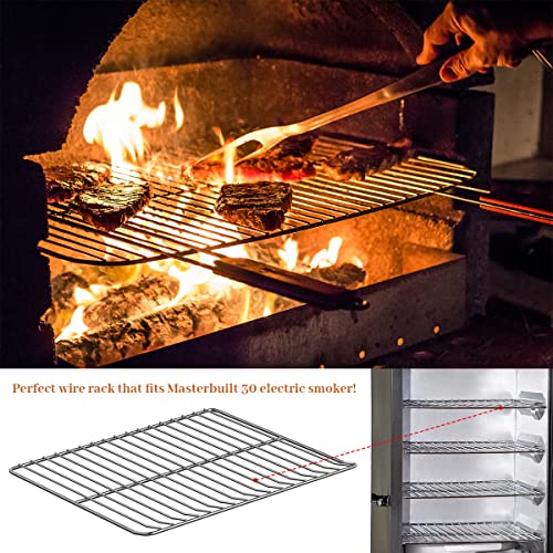 Cooking Grate Replacement for Masterbuilt Electric Smoker Racks 30 Inch, 14.6" x 12.2" 3 Pack Stainless Steel Grids Masterbuilt Smoker grates Replacement