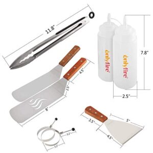 Onlyfire Griddle Accessories Kit, 9PCS Flat Top Grill Accessories Set for Blackstone and Camp Chef, 12" Melting Dome,Grill BBQ Spatulas,Chopper/Scraper, Tongs,Great for Cooking Indoor or Outdoor