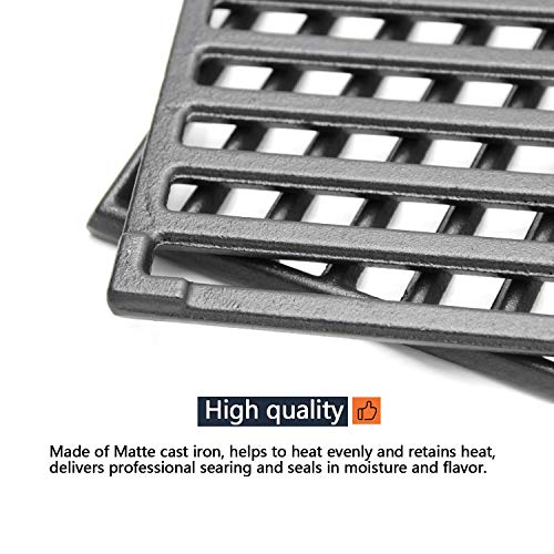 Hongso 7522 7521 15" Cast Iron Grill Grates Replacement for Weber Genesis Silver A, Spirit 500, Spirit E-210, Spirit S-210 Gas Grill (with Side-Mounted Control Panels), 7523, 65904, 65905, PCG522