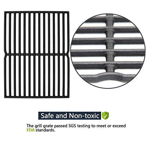 Hongso 7522 7521 15" Cast Iron Grill Grates Replacement for Weber Genesis Silver A, Spirit 500, Spirit E-210, Spirit S-210 Gas Grill (with Side-Mounted Control Panels), 7523, 65904, 65905, PCG522