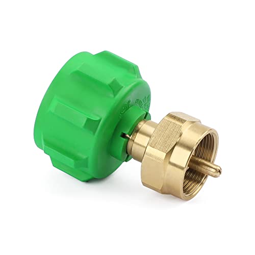 SILATU Propane Refill Adapter - LP Gas Cylinder Tank Coupler to 1LB Throwaway Disposable Propane Bottle, Green