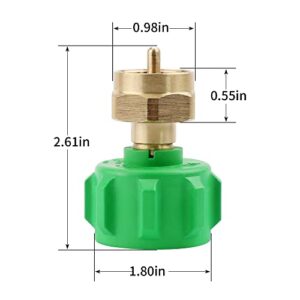 SILATU Propane Refill Adapter - LP Gas Cylinder Tank Coupler to 1LB Throwaway Disposable Propane Bottle, Green