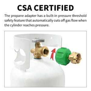 SILATU Propane Refill Adapter - LP Gas Cylinder Tank Coupler to 1LB Throwaway Disposable Propane Bottle, Green
