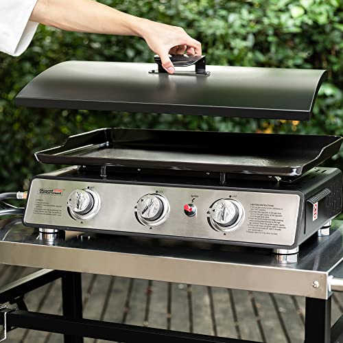 Royal Gourmet PD2300L Griddle Hard Cover with Rear Brackets for 24-Inch Portable Grill Griddle, Grill Accessories for Outdoor BBQ