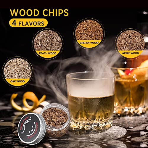 Tikaton Cocktail Smoker, Wood Chips Smoke Infuser, Smoking Gun Food Smoker, Portable Cold Smoke Generator for Drinks and Food, Gifts for Men Dad, Mom, Husband, and Cooking Enthusiast