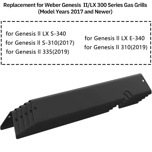 X Home 17-Inch Heavier Flavorizer Bars Replacement for Weber Genesis II E-310 E-315 S-335, Genesis II/LX 300 Series (2017 and Newer) Grill Parts, Porcelain-enameled, 5-Pack