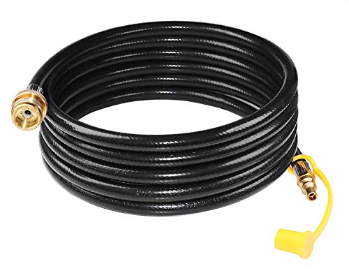 DOZYANT 12 Feet 1/4" Quick Connect RV Propane Hose Converter Replacement for 1 lb Throwaway Bottle Connects 1 LB Bulk Portable Appliance to RV 1/4" Female Quick Disconnect