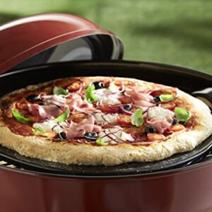 Emile Henry Made in France Flame Top Pizza Stone, Black. Perfect for Pizzas or Breads. In the Oven, On Top of the BBQ. Safe up to 750 degrees F. 100% Natural Clay, Glazed Surface. Easy to Clean.