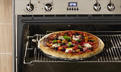 Emile Henry Made in France Flame Top Pizza Stone, Black. Perfect for Pizzas or Breads. In the Oven, On Top of the BBQ. Safe up to 750 degrees F. 100% Natural Clay, Glazed Surface. Easy to Clean.