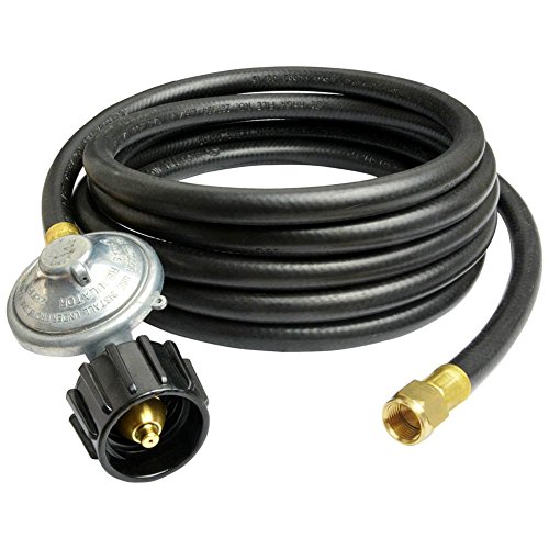 onlyfire Universal QCC1 Low Pressure Propane Regulator with 12 ft Hose for Most LP Gas Grill, Patio Heater and Fire Pit Table, 3/8" Female Flare Nut