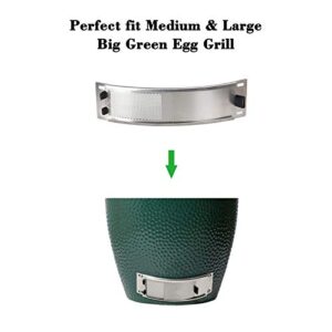 Green Egg Replacement Parts Stainless Draft Door Fits for Medium & Large Big Green Egg Grill Kamado Accessories with Punched MESH Panel Easily Adjusted Egg Bottom Vent Replacement