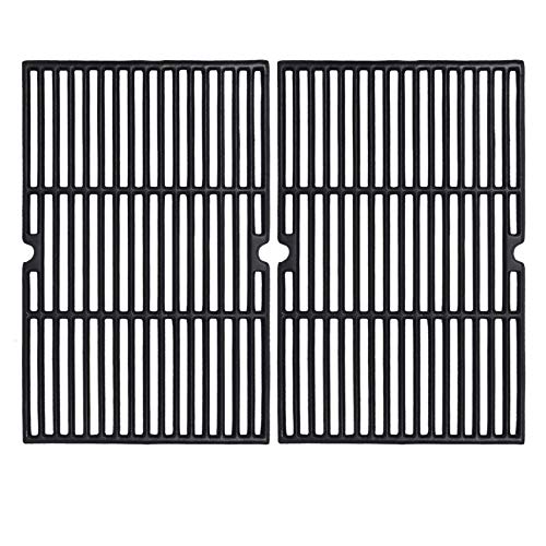 GGC 19 1/4 Inch Grill Grate Replacement for Charmglow BBQ Grillware Nexgrill Weber Jenn-Air Others, 2 PCS Porcelain Coated Cast Iron Cooking Grid (12 3/8" x 19 1/4" for Each)