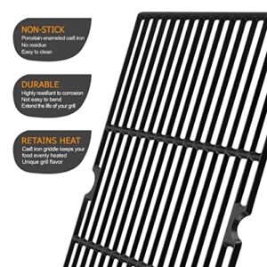 GGC 19 1/4 Inch Grill Grate Replacement for Charmglow BBQ Grillware Nexgrill Weber Jenn-Air Others, 2 PCS Porcelain Coated Cast Iron Cooking Grid (12 3/8" x 19 1/4" for Each)