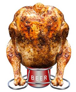 beer can chicken holder - stainless steel beer chicken roaster for grill oven or smoker