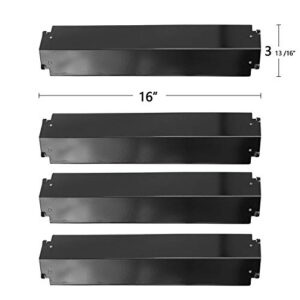 Hongso 16 x 3 13/16" Porcelain Steel Heat Plate Shield, Grill Burners Cover Replacement for Charbroil, Kenmore Gas Grills Parts, 4-Pack (PPC321)