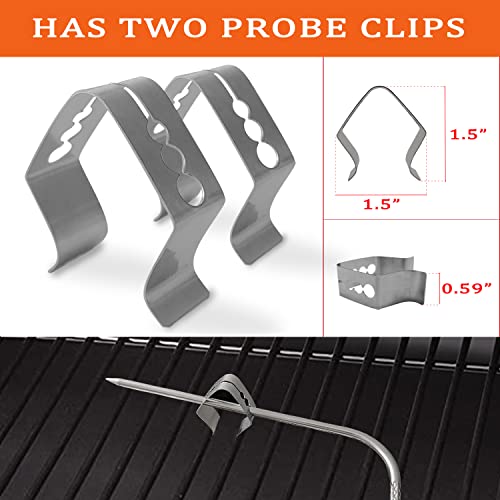 Replacement for Pit Boss Meat Probe Parts, Compatible with Pit Boss Pellet Grills and Pellet Smokers, 3.5 mm Plug, 2 Pack Grill Temperature Probe Comes with Grill Clip Holder 2 Pack