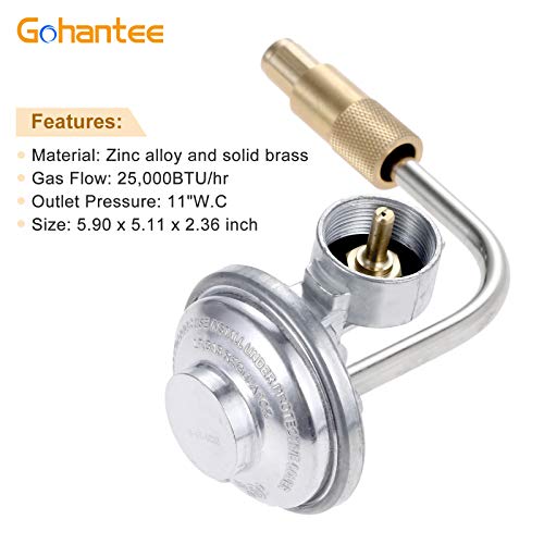 gohantee Propane Regulator Replacement for Blackstone，17" and 22" Tabletop Griddle Grill, Gas Grill Regulator for Pit BOSS Griddles Low Pressure 1lb Propane Regulator