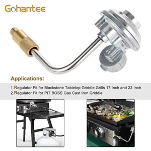 gohantee Propane Regulator Replacement for Blackstone，17" and 22" Tabletop Griddle Grill, Gas Grill Regulator for Pit BOSS Griddles Low Pressure 1lb Propane Regulator