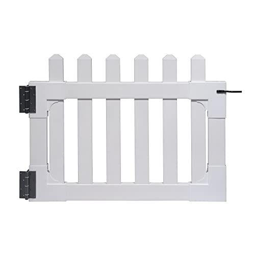 Zippity Outdoor Products ZP19004 Newport Vinyl Picket Unassembled Gate, 33-1/2"H x 42"W, White