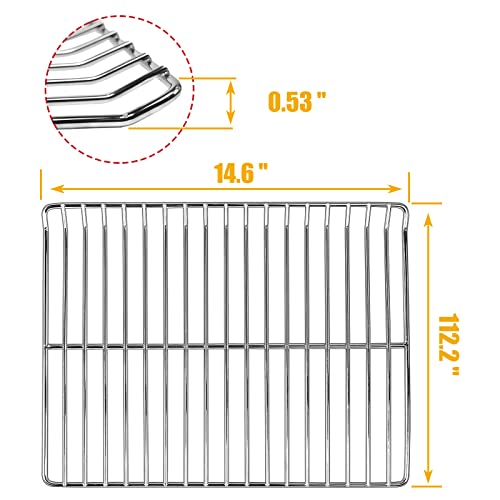 Hisencn Cooking Grate Replacement Parts for Masterbuilt Electric Smoker 30 Inch, 14.6" x 12.2", Stainless Steel Grids Masterbuilt MB20071117 Smoker grates Replacement, 3 Pack
