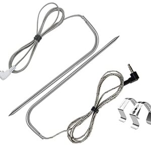 Replacement for Traeger Meat Probe ,Compatible with Traeger Wood Pellet Grills and Smoker ,Equipped with Stainless Steel Grill Holder kit 2 Pack