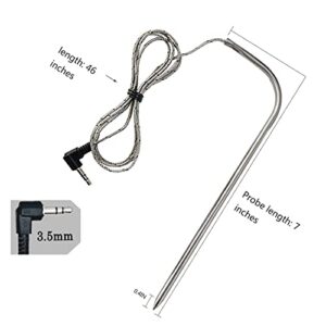 Replacement for Traeger Meat Probe ,Compatible with Traeger Wood Pellet Grills and Smoker ,Equipped with Stainless Steel Grill Holder kit 2 Pack
