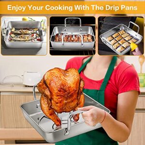 HaSteeL Beer Can Chicken Holder 3Pcs, Includes Stainless Steel Vertical Chicken Roaster Stand Rack, Heavy Duty Roasting Drip Pan & Silicone Oil Brush, Great for Smoker Grill Oven BBQ, Dishwasher Safe