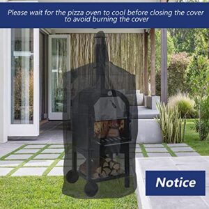 Pizza Oven Cover, Outdoor Waterproof Protective Cover 600D Heavy Duty Oxford Charcoal Fired Bread Oven BBQ Smoker Grill