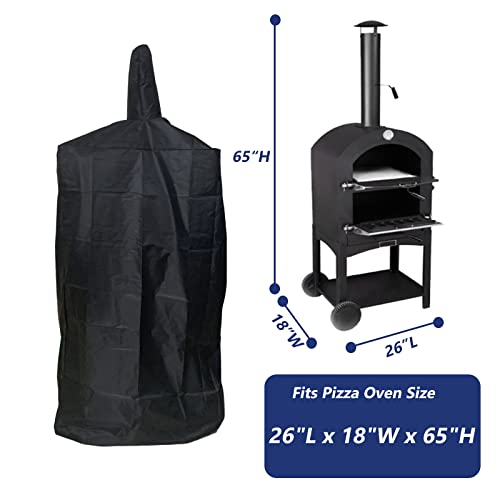 Pizza Oven Cover, Outdoor Waterproof Protective Cover 600D Heavy Duty Oxford Charcoal Fired Bread Oven BBQ Smoker Grill