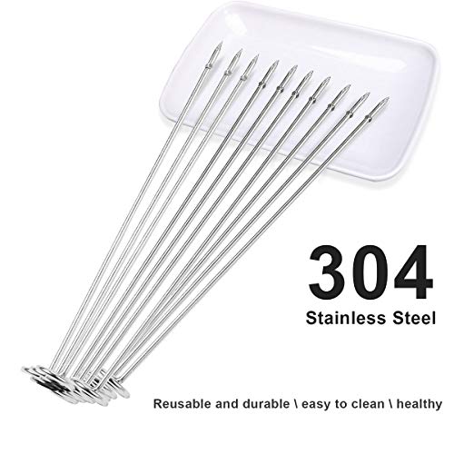 Stainless Steel Grill Kebab Skewers for Ninja Foodi AG300, AG300C, AG301, AG301C, AG302, AG400, IG301A (10 Pieces)