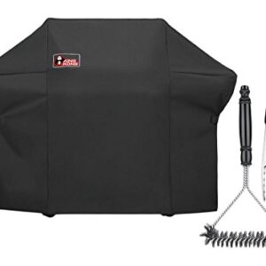 Kingkong 7108 Premium Grill Cover for Weber Summit 400-Series Gas Grills (Compared to The Weber 7108 Grill Cover) Including Grill Brush and Tongs