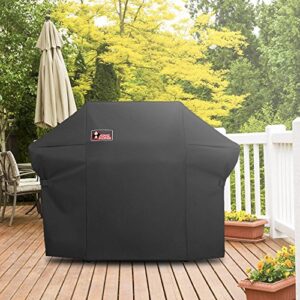 Kingkong 7108 Premium Grill Cover for Weber Summit 400-Series Gas Grills (Compared to The Weber 7108 Grill Cover) Including Grill Brush and Tongs