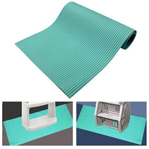 yewaii pool ladder mat, above ground swimming pool ladder and step mat, protective ladder pad step mat for pool with non-slip stripe, light green 24 inch x 9 inch