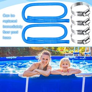 2 Pcs 1.25 Inches Diameter 59 Inches Long Pool Pump Replacement Hose with 4 Pcs Metal Clamps Swimming Pool Filter Hose for Above Ground Pools Compatible with Filter Pumps 330 GPH 530 GPH 1000 GPH