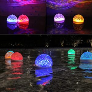 Floating Pool Lights, Solar Pool Lights That Float, Light up Led Pool Balls lights with 3 Modes of Changing Colors, Hangable Pool Glow Balls for Swimming Pool, Pond, Waterproof Pool Accessories-2pcs