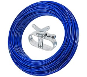 pool cover winch and cable, 102ft winterize pool closing kit pool cable and winch, heavy-duty pool cover wire and winch, pool cover cable & ratchet kit for above ground swimming pool winter cover-blue